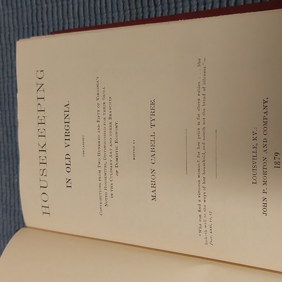 A Vintage reprint of "Housekeeping In Old Virginia" 1879 M.C. Tyree - Picture 7 of 7